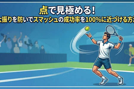 【テニス】点で見極める！大振りを防いでスマッシュの成功率を100%に近づける方法【スマッシュ】